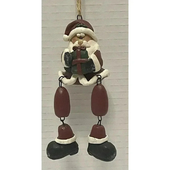 Christmas Ornament Santa‎ Claus Ornament Dangling Legs 4.5” Cracker Barrel - Picture 1 of 2